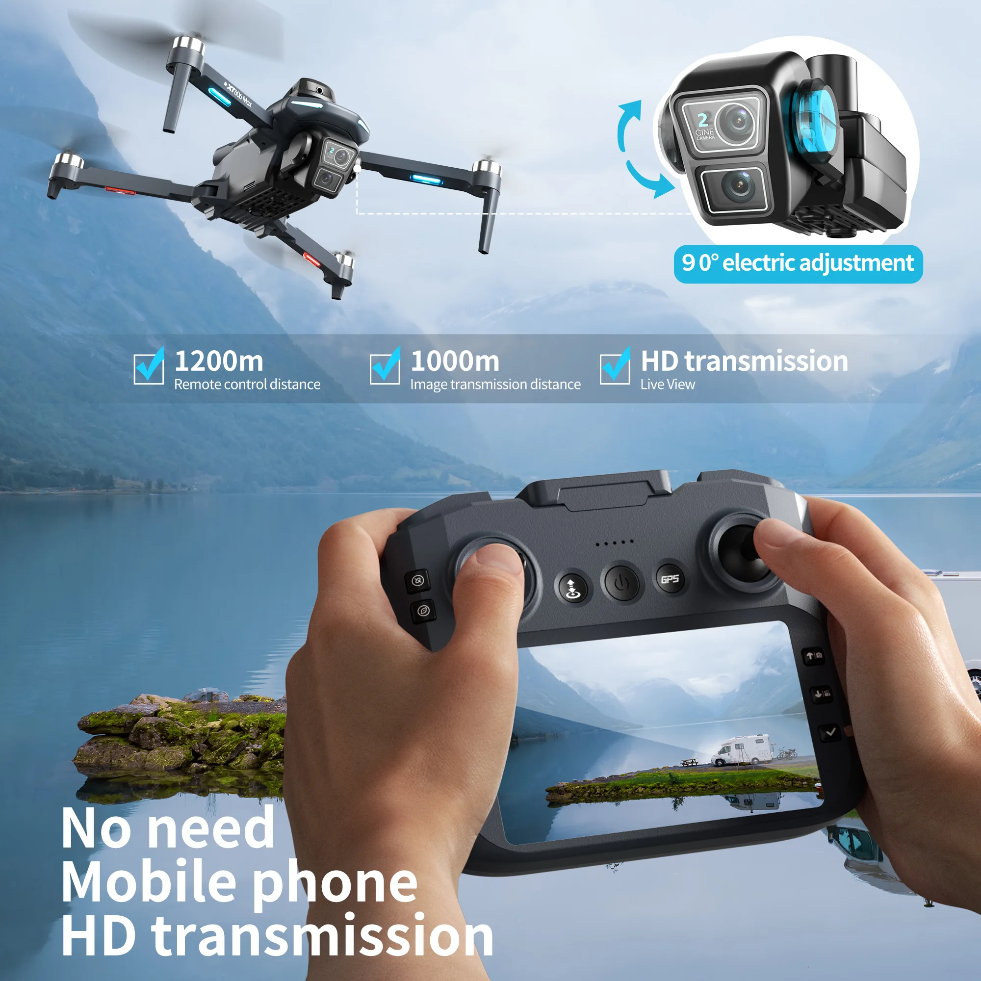 طائرة بدون طيار XT606 الأصلية  - مراجعة Fpv Drone Kit وسعره