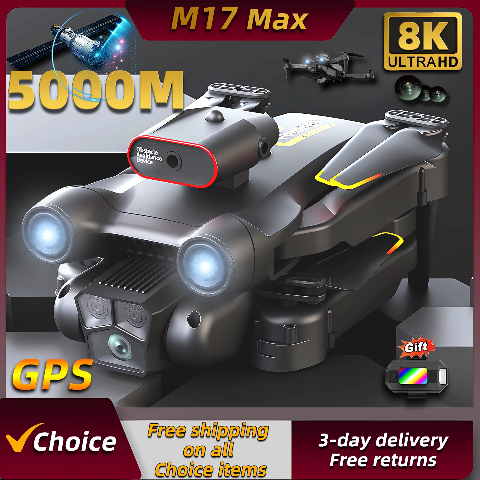 طائرة بدون طيار M17 ماكس الجدي - مراجعة Fpv Drone Camera وسعره